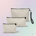 Pochettes en lin personnalisables 3 tailles fond pastel – L'atelier de Drinette